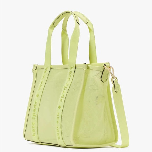 Kate Spade Kip Mesh Small Tote Melon Rind Crossbody Bag KL058 NWT - Picture 3 of 5